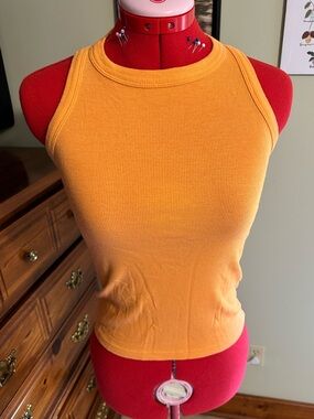 Rachel Zoe Orange Ribbed Tank Top
